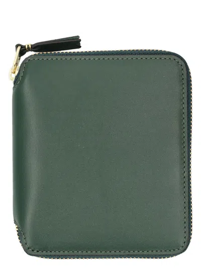 Comme Des Garãons Wallet Men's Vertical Zip Around Wallet In Bottle Green