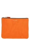 Comme Des Garãons Wallet Men's Washed Zip Pouch In Orange