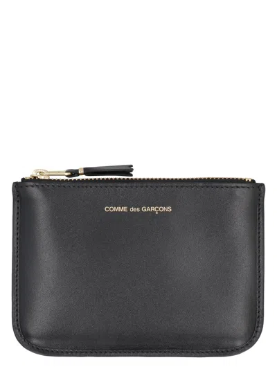 Comme Des Garãons Wallet Women's Leather Flat Pouch In Black