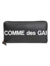 Comme Des Garãons Wallet Women's Leather Logo Printed Wallet In Black