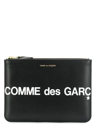 Comme Des Garãons Wallet Women's Logo Print Wallet In Black