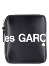 Comme Des Garãons Wallet Women's Logo Zip Wallet In Black