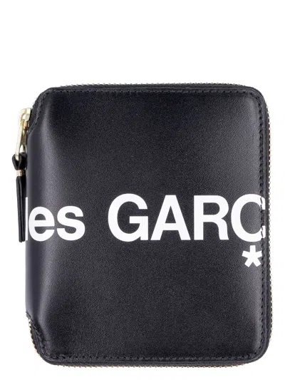 Comme Des Garãons Wallet Women's Logo Zip Wallet In Black