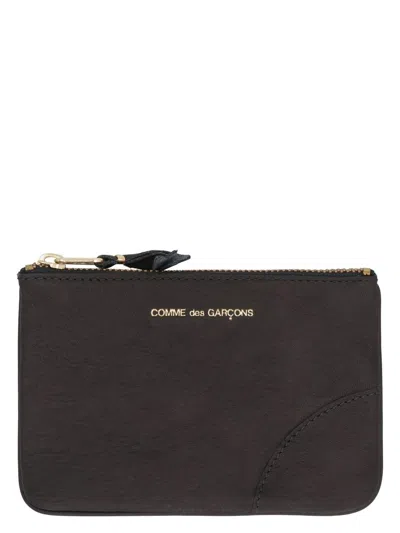 Comme Des Garãons Wallet Women's Small Leather Flat Pouch In Black