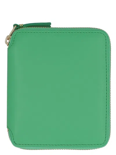 Comme Des Garãons Wallet Zip Around Wallet In Green