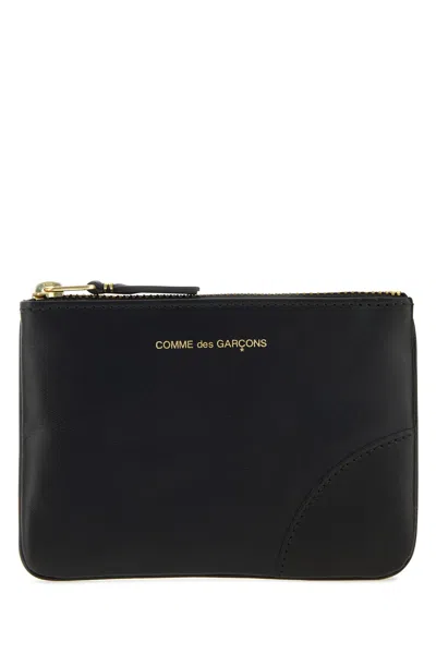 Comme Des Garcon Black Leather Coin Case In Purple