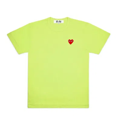 Comme Des Garcon Kids' Green Mini Heart T-shirt In Yellow