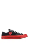 Comme Des Garçon Play Black Canvas Comme Des Garã§ons X Converse Sneakers