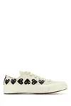 Comme Des Garçon Play Ivory Canvas Comme Des Garã§ons X Converse Sneakers
