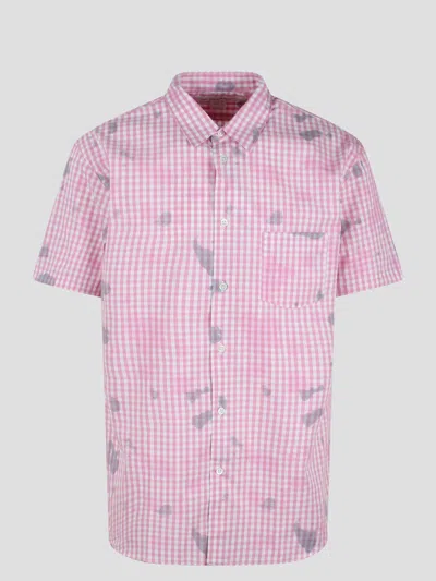 Comme Des Garçon Shirt Checked Poplin Shirt In Pink