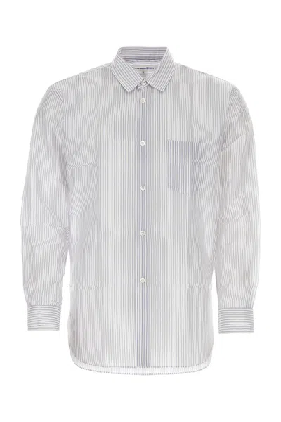 Comme Des Garçon Shirt Embroidered Cupro Shirt In White