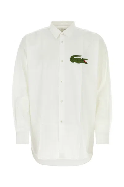 Comme Des Garçon Shirt White Poplin Comme Des Garã§ons Play X Lacoste Shirt