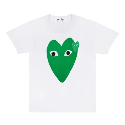 Comme Des Garcon Kids' White Play Double Heart T-shirt