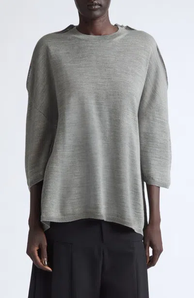 Comme Des Garçons 12 Gauge Acrylic And Wool Sweater In Gray