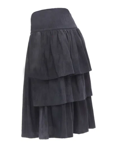 Comme Des Garçons Comme Des Garcons 1980's Vintage Grey Wool Corset Lace Tiered Flared Skirt