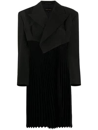 Pre-owned Comme Des Garçons 1980s Elongated Pleated Back Jacket In Black