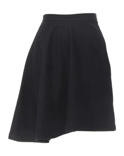 Comme Des Garçons Comme Des Garcons 1980s Vintage Black Wool Felt Asymmetric Hem Flared Skirt