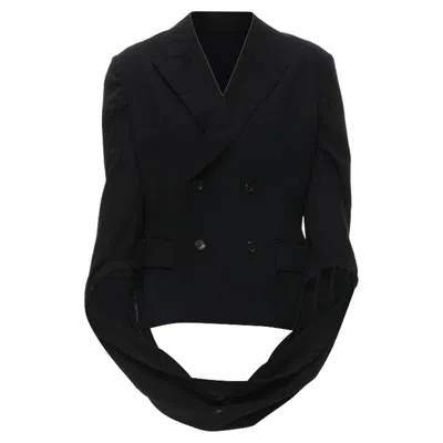 Comme Des Garçons Comme Des Garcons 1990 Infinity Loop Sleeve Double Breasted Blazer Jacket S In Black