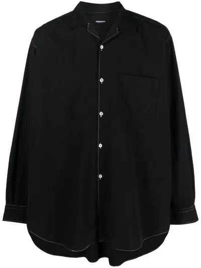 Pre-owned Comme Des Garçons 1990s Contrast Stitching Shirt In Black