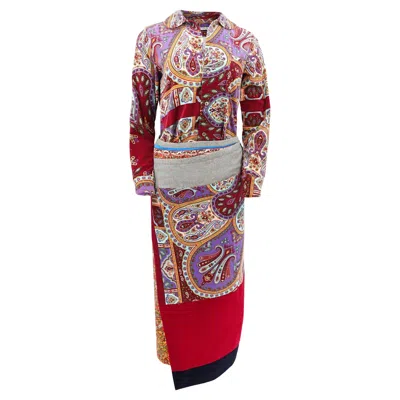 Pre-owned Comme Des Garçons 1999 Vintage Velvet Paisley Wrap Skirt & Blouse Set In Brown