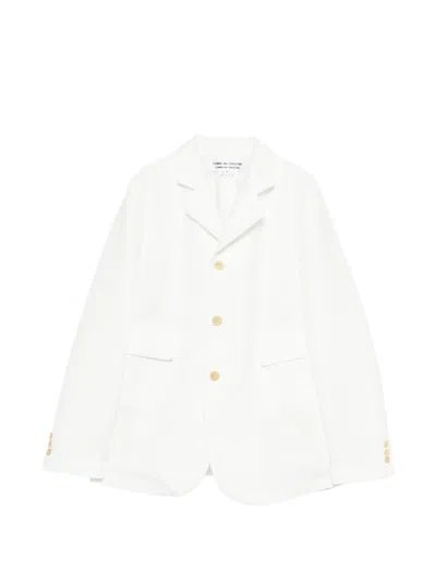 Pre-owned Comme Des Garçons 2000s Button Blazer In White