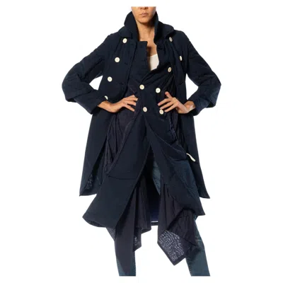 Pre-owned Comme Des Garçons 2000s Comme Des Garcons Black Cotton Baby-doll Trench Coat
