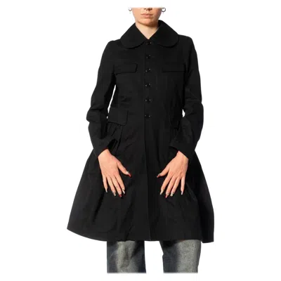 Pre-owned Comme Des Garçons 2000s Comme Des Garcons Black Cotton Baby-doll Trench Coat