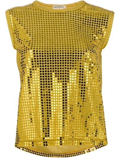 Pre-owned Comme Des Garçons 2000s Golden Dots Top In Yellow