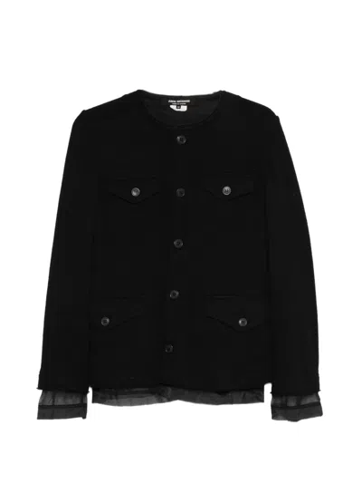 Pre-owned Comme Des Garçons 2000s Layered Button-up Jacket In Black