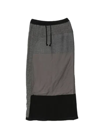 Pre-owned Comme Des Garçons 2000s Panelled Drawstring Skirt In Grey