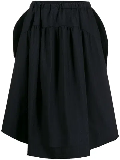 Pre-owned Comme Des Garçons 2000s Pinstripe Skirt In Blue