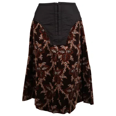 Pre-owned Comme Des Garçons 2001 Comme Des Garcons Floral Velvet Corset Skirt In Black
