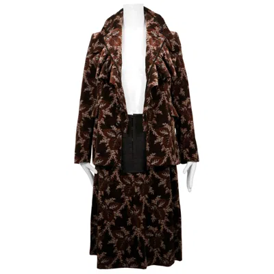 Pre-owned Comme Des Garçons 2001 Comme Des Garcons Floral Velvet Corset Skirt Suit - New In Black