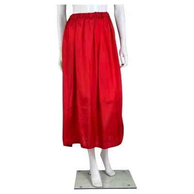 Pre-owned Comme Des Garçons Comme Des Garcons 2010's Red Maxi Silk Skirt