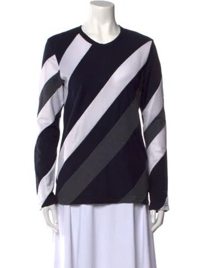 Pre-owned Comme Des Garçons 2010 Striped Sweatshirt In Blue