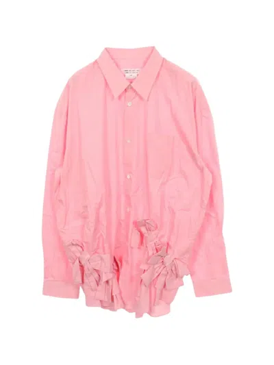 Pre-owned Comme Des Garçons 2010s Ribbon Long-sleeve Shirt In Pink