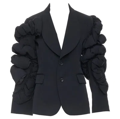 Pre-owned Comme Des Garçons Comme Des Garcons 2013 Black Wool Tiered Puff Sleeve Blazer Jacket S
