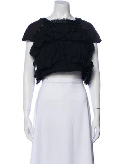 Pre-owned Comme Des Garçons 2013 Square Neckline Crop Top In Black