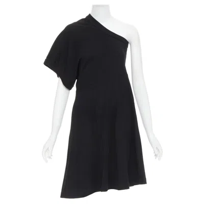 Pre-owned Comme Des Garçons Comme Des Garcons 2014 Black 100% Wool Deconstructed Tshirt One Shoulder Dress S