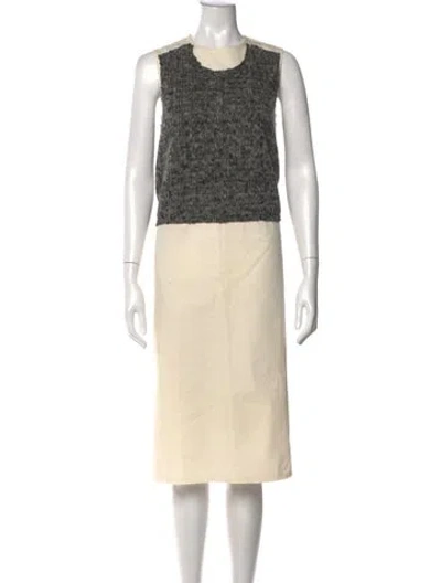 Pre-owned Comme Des Garçons 2014 Midi Length Dress In Gray