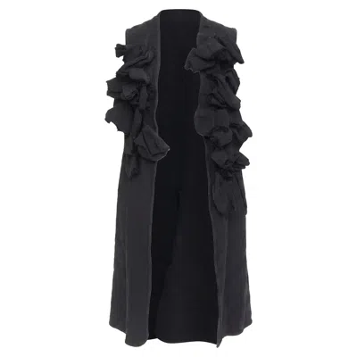 Pre-owned Comme Des Garçons Comme Des Garcons 2017 Ruffle Long Vest In Black
