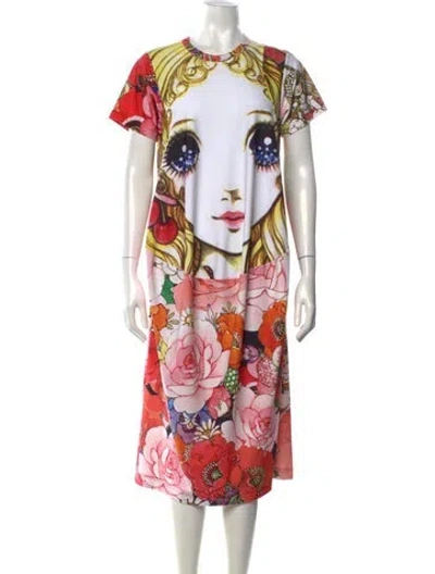 Pre-owned Comme Des Garçons 2018 Midi Length Dress In Pink