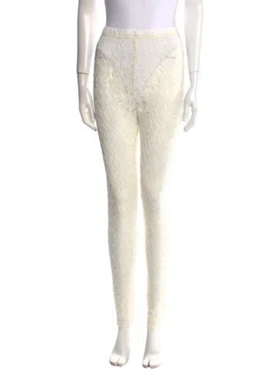 Pre-owned Comme Des Garçons 2019 Skinny Leg Pants In White