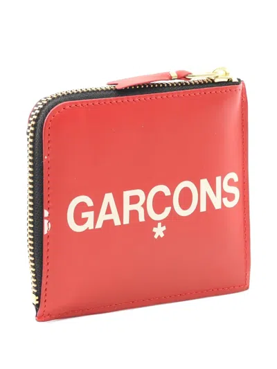 Pre-owned Comme Des Garçons 2020s Huge Logo Leather Wallet In Red