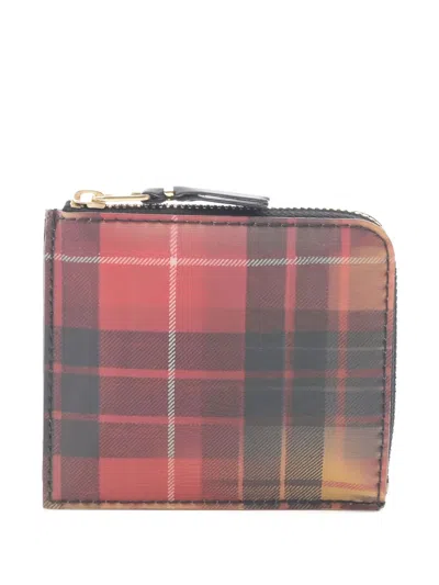 Pre-owned Comme Des Garçons 2020s Tartan Check Coin Purse In Yellow