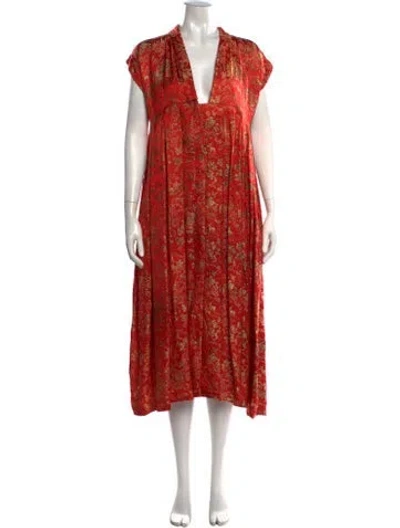 Pre-owned Comme Des Garçons 2021 Midi Length Dress In Orange