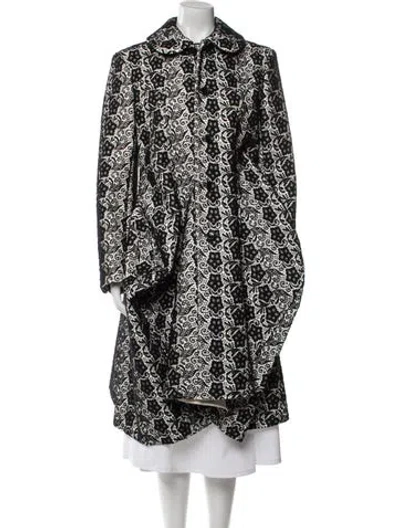 Pre-owned Comme Des Garçons 2022 'black Rose' Trench Coat W/ Tags