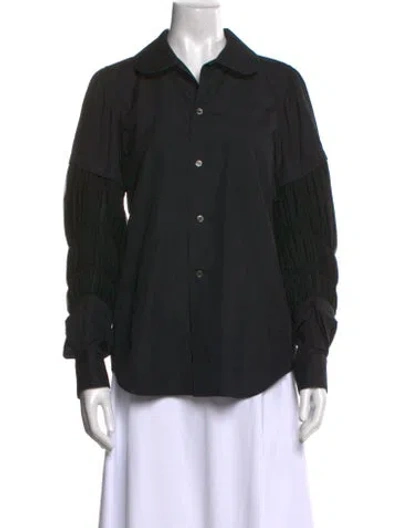 Pre-owned Comme Des Garçons 2022 Long Sleeve Button-up Top In Black
