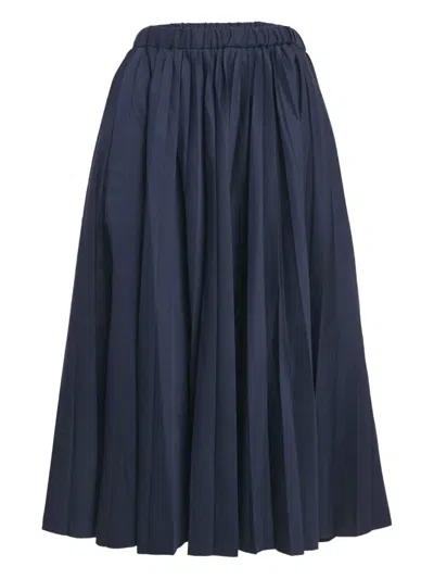 Pre-owned Comme Des Garçons 2024 Pleated Midi Skirt In Blue