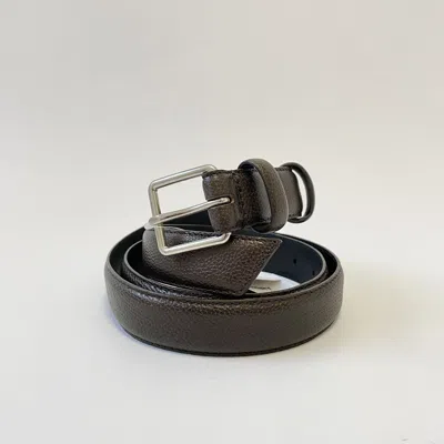 Pre-owned Comme Des Garçons 3cm Tumbled Brown Leather Belt